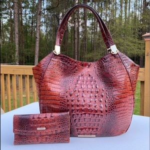 Brahmin pecan Melbourne purse, wallet & dust bag